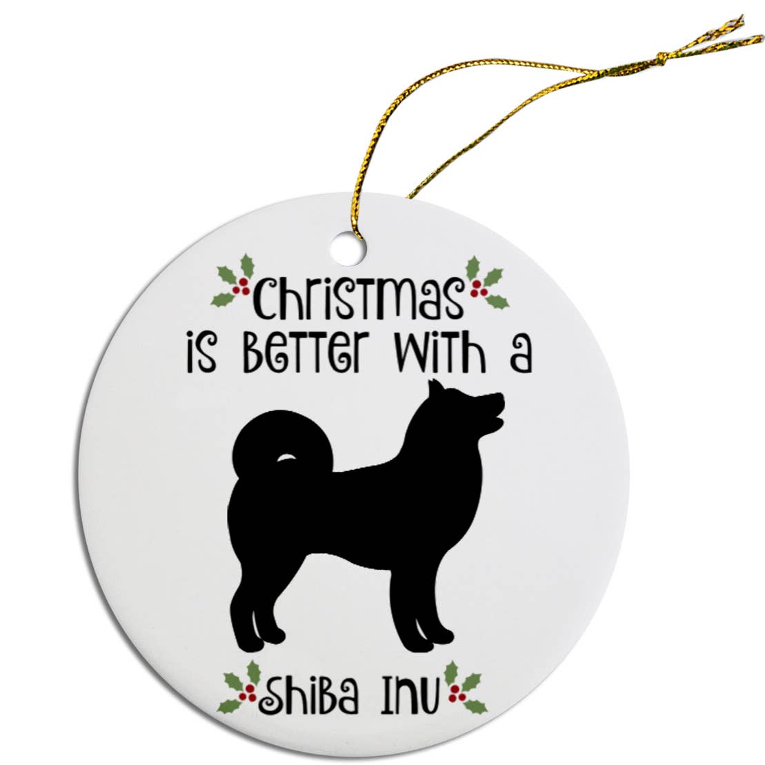 Shiba Inu Round Christmas Ornament