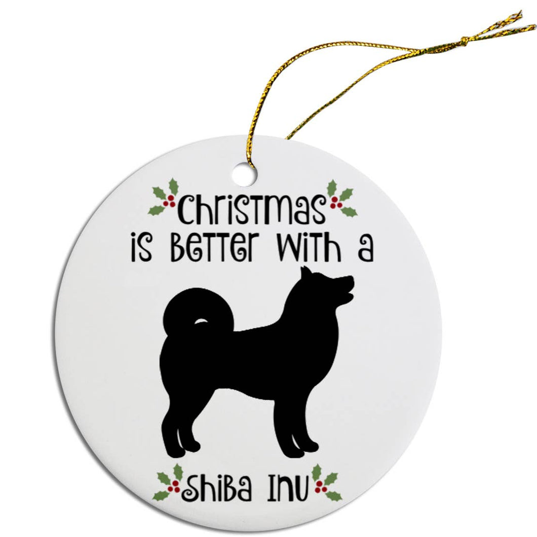 Shiba Inu Round Christmas Ornament