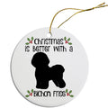 Bichon Frise Round Ceramic Christmas Ornament