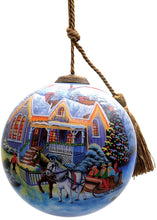 Load image into Gallery viewer, Welcome Home Glass Christmas Ornament - Hand Painted
