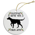 English Setter Round Ceramic Christmas Ornament