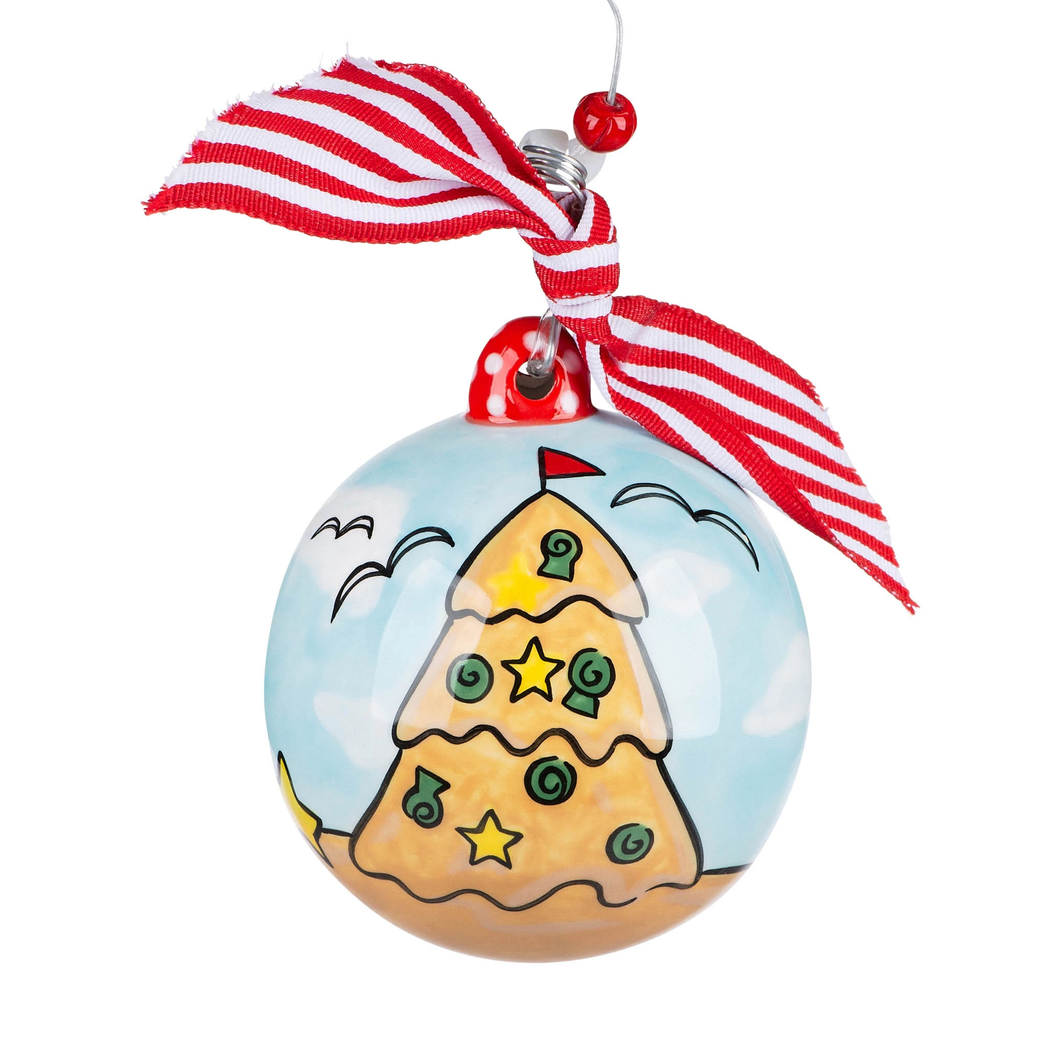 Ceramic Christmas Sand Castle Ornament