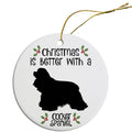 Cocker Spaniel Round Ceramic Christmas Ornament