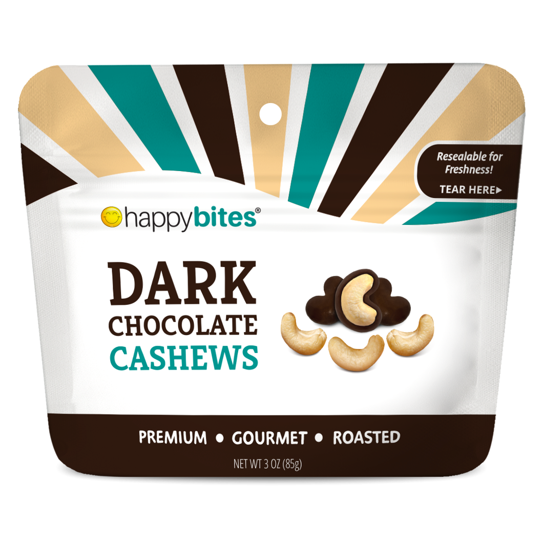 Happy Bites Dark Chocolate Cashews (3 oz)