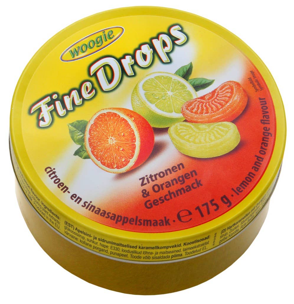 Woogie Lemon and Orange Drops  - 7.5 oz tin