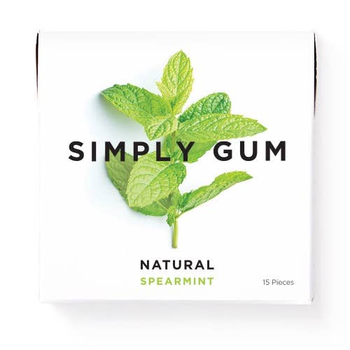 Simply Gum Spearmint Natural Chewing Gum - 15 pieces