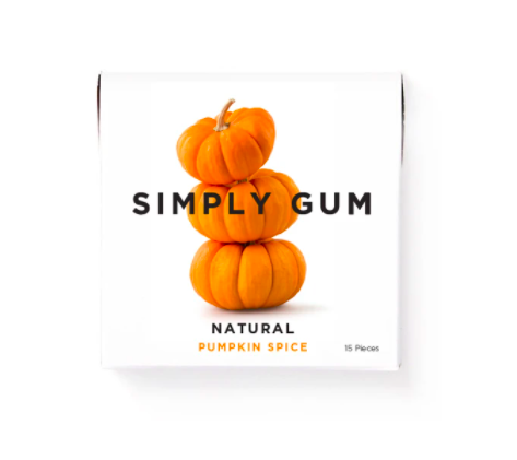 Simply Gum Pumpkin Spice Natural Chewing Gum - 15 pieces