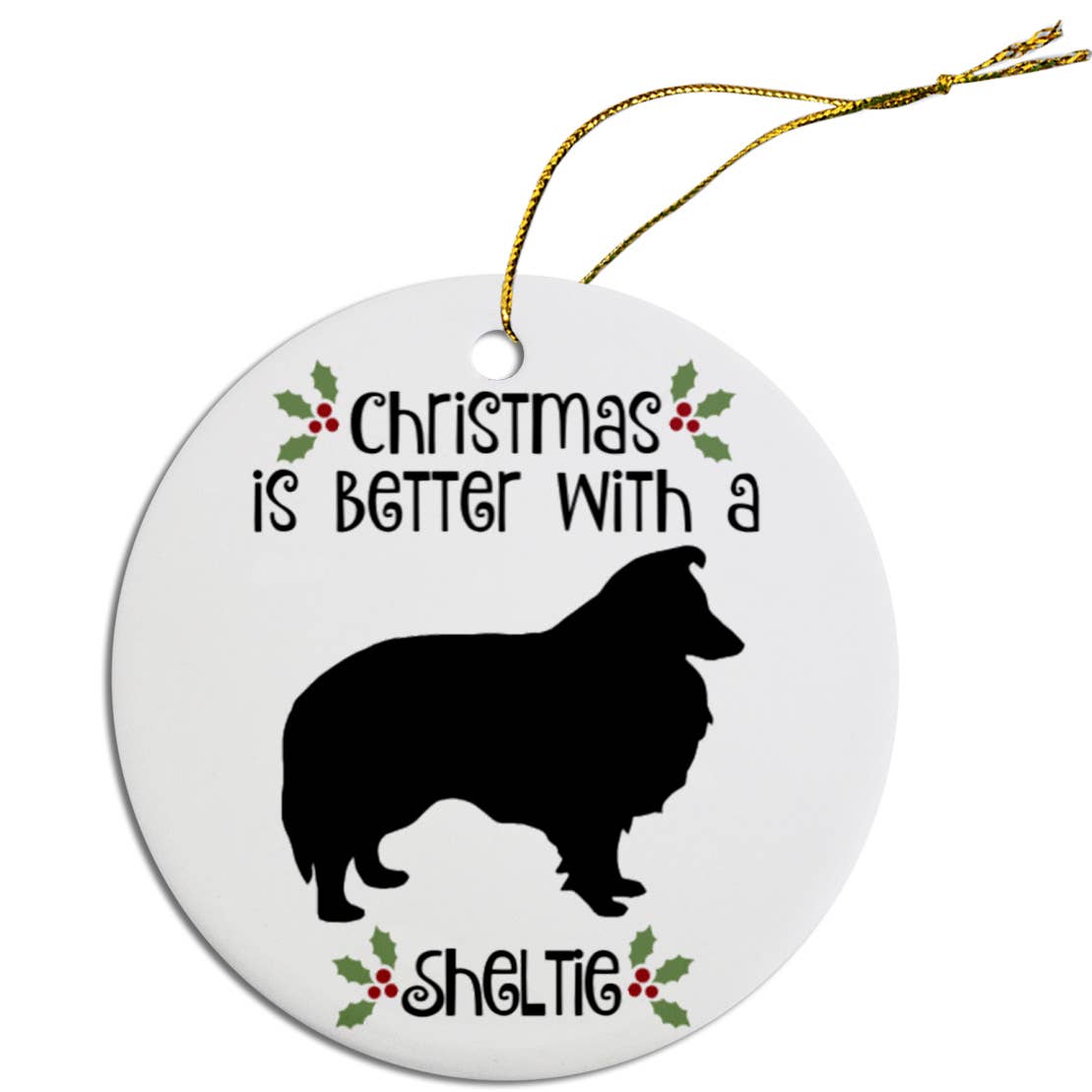 Shelti Round Christmas Ornament
