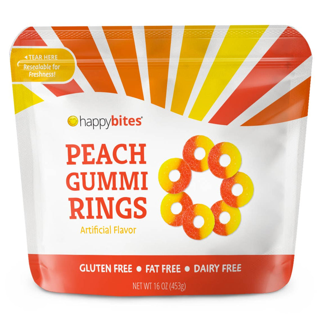 Happy Bites Peach Gummi Rings (16 oz)