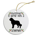 St. Bernard Round Christmas Ornament