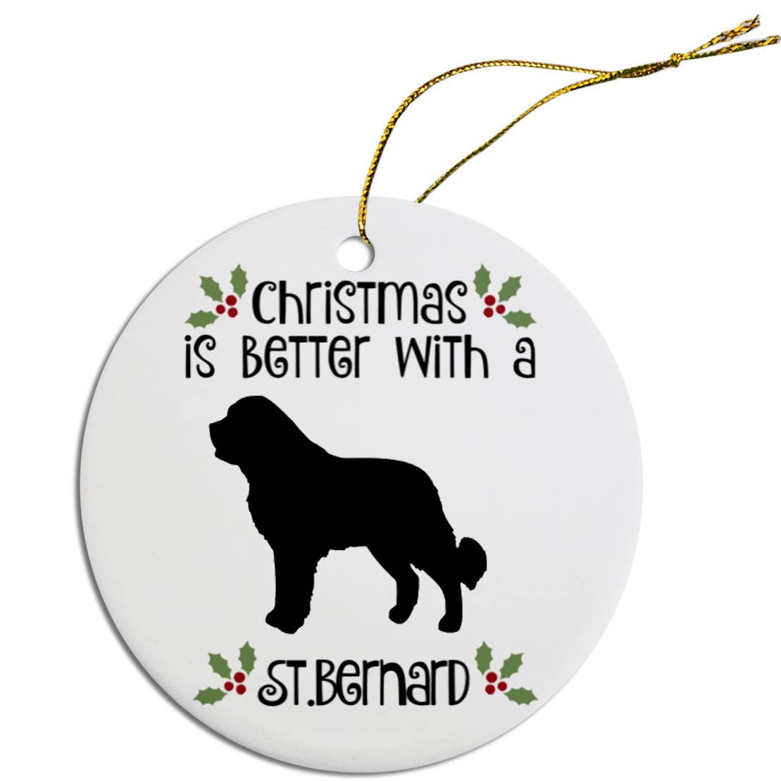 St. Bernard Round Christmas Ornament