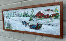 Load image into Gallery viewer, Sleigh Ride #7. Original reclaimed wood painting
