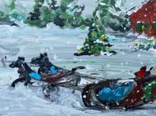 Load image into Gallery viewer, Sleigh Ride #7. Original reclaimed wood painting
