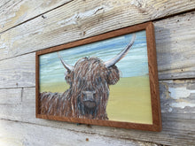 Load image into Gallery viewer, Original reclaimed wood painting “Highland Cow 18”
