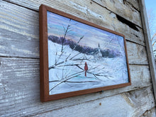 Load image into Gallery viewer, &quot;Snowy Sunrise&quot; reclaimed wood painting
