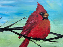 Load image into Gallery viewer, Papa Cardinal 16. Original reclaimed wood painting.
