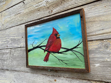 Load image into Gallery viewer, Papa Cardinal 16. Original reclaimed wood painting.
