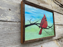 Load image into Gallery viewer, Papa Cardinal 16. Original reclaimed wood painting.
