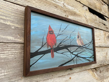 Load image into Gallery viewer, Original reclaimed wood painting “Cardinal Couple #58”
