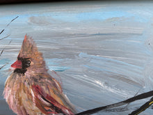 Load image into Gallery viewer, Original reclaimed wood painting “Cardinal Couple #58”
