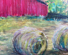 Load image into Gallery viewer, Red Barn in the Blue Ridge Mountains. Original reclaimed wood painting.
