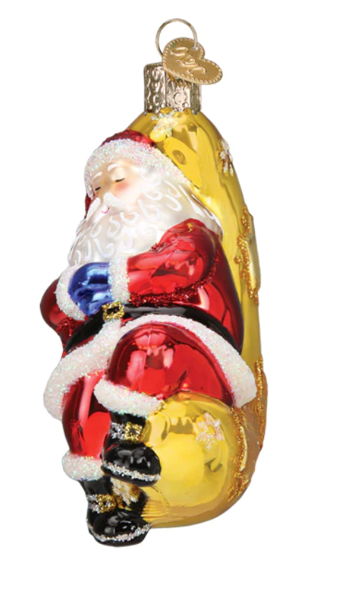 Moonlight Santa Ornament - Old World Christmas