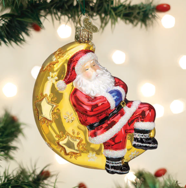Moonlight Santa Ornament - Old World Christmas