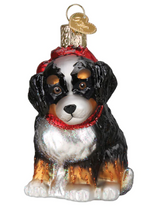 Load image into Gallery viewer, Bernedoodle Puppy Ornament - Old World Christmas

