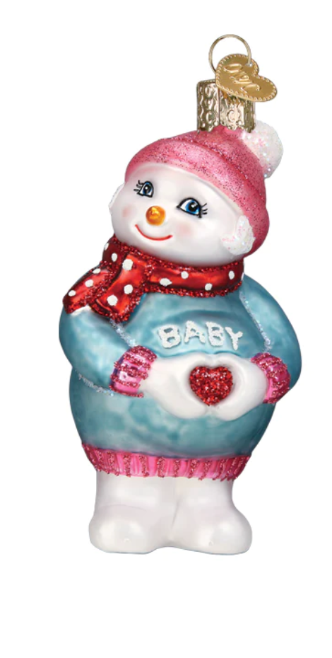 Expectant Snowlady Ornament - Old World Christmas