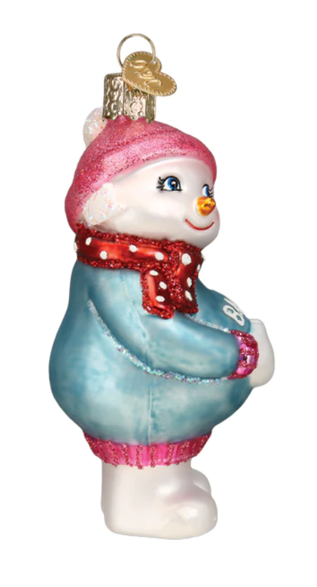 Expectant Snowlady Ornament - Old World Christmas