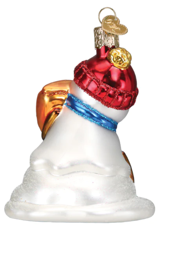Flaming Cheetos Snowman Ornament - Old World Christmas