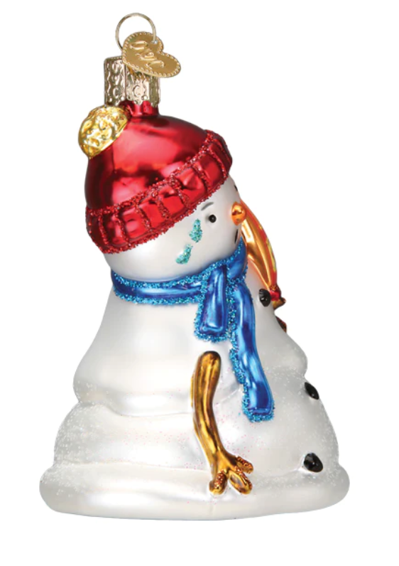 Flaming Cheetos Snowman Ornament - Old World Christmas