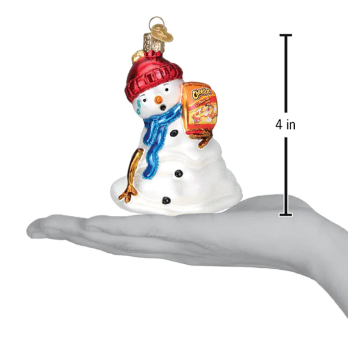 Flaming Cheetos Snowman Ornament - Old World Christmas
