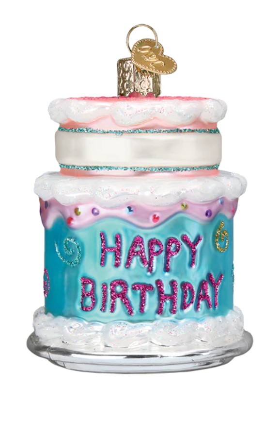 Happy Birthday Cake Ornament - Old World Christmas