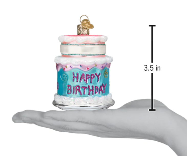 Happy Birthday Cake Ornament - Old World Christmas
