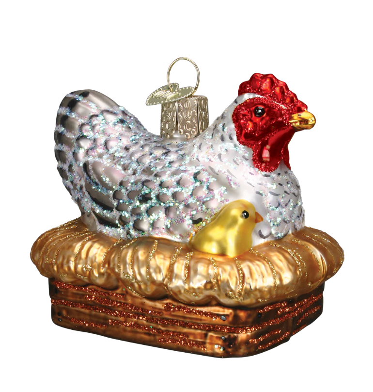 Hen on Nest Ornament - Old World Christmas