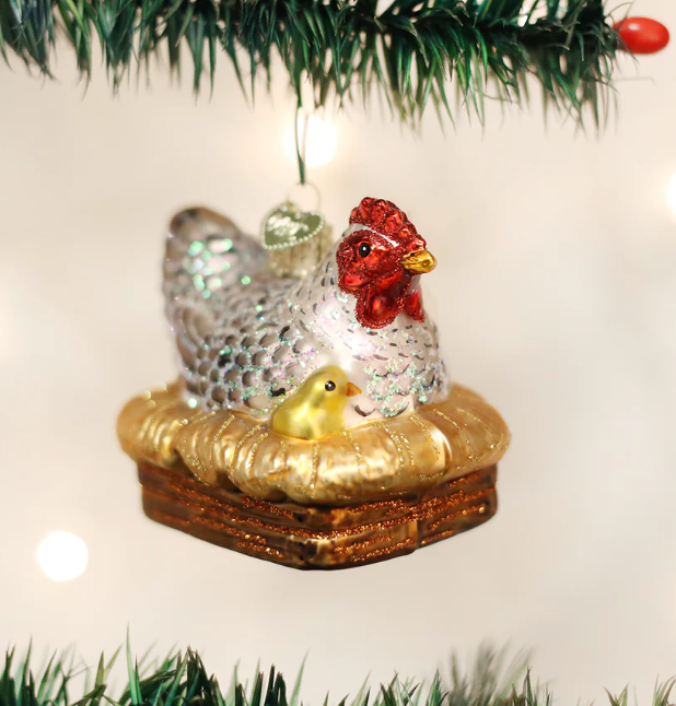 Hen on Nest Ornament - Old World Christmas