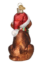 Load image into Gallery viewer, Holiday Chocolate Labrador Pup Ornament - Old World Christmas
