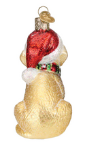 Load image into Gallery viewer, Holiday Yellow Labrador Pup Ornament - Old World Christmas
