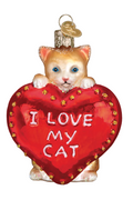 I Love My Cat Heart Ornament - Old World Christmas