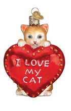 Load image into Gallery viewer, I Love My Cat Heart Ornament - Old World Christmas

