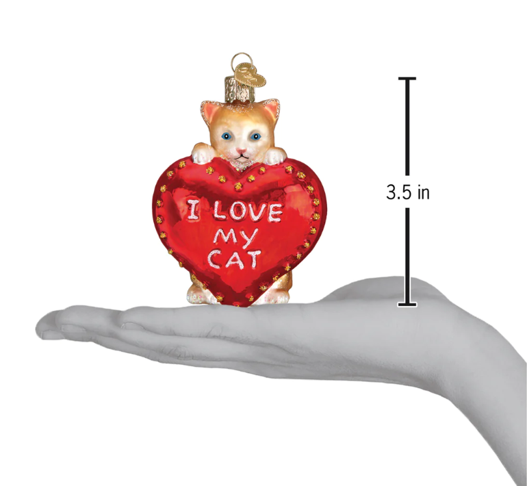 I Love My Cat Heart Ornament - Old World Christmas