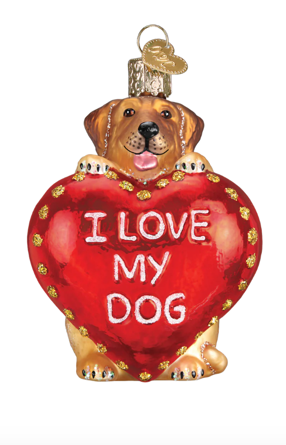 Copy of I Love My Dog Heart Ornament - Old World Christmas