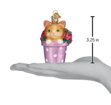 Load image into Gallery viewer, Kitten in Flower Pot Ornament - Old World Christmas
