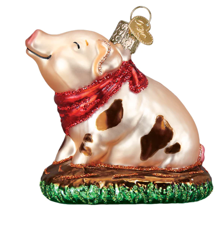 Piggy in the Puddle Ornament - Old World Christmas
