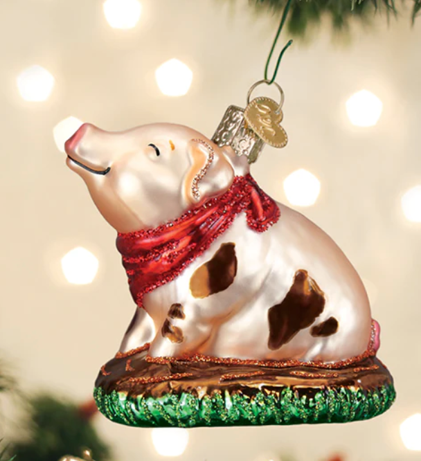Piggy in the Puddle Ornament - Old World Christmas