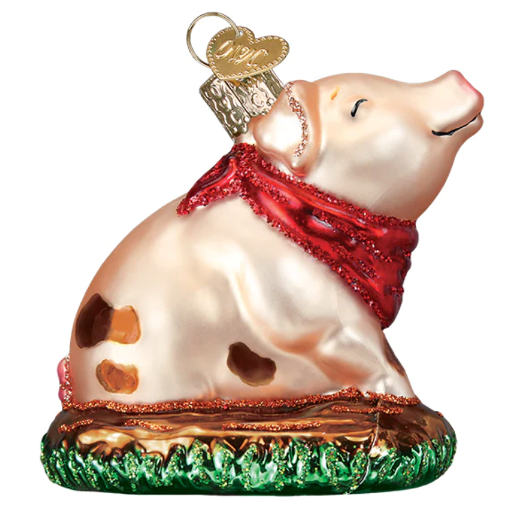 Piggy in the Puddle Ornament - Old World Christmas