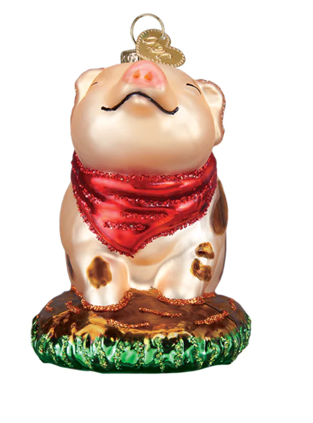 Piggy in the Puddle Ornament - Old World Christmas