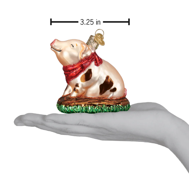 Piggy in the Puddle Ornament - Old World Christmas