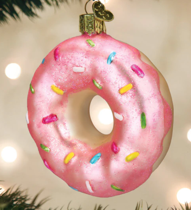 Pink Sprinkle Donut Ornament - Old World Christmas